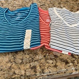 ladies jersey v-neck 3 tops by St John’s Bay 3/4 sleeves. New with tags Sz XL